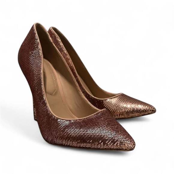Aldo Stessy Sequin Rose Gold Heels - Picture 2 of 2